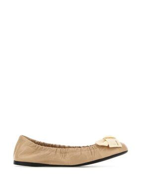Prada Leather Ballets Flat With Bow IT 38.5 Women